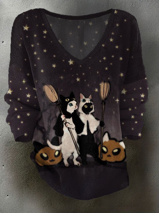 Women's Halloween Art Printed Casual Tops