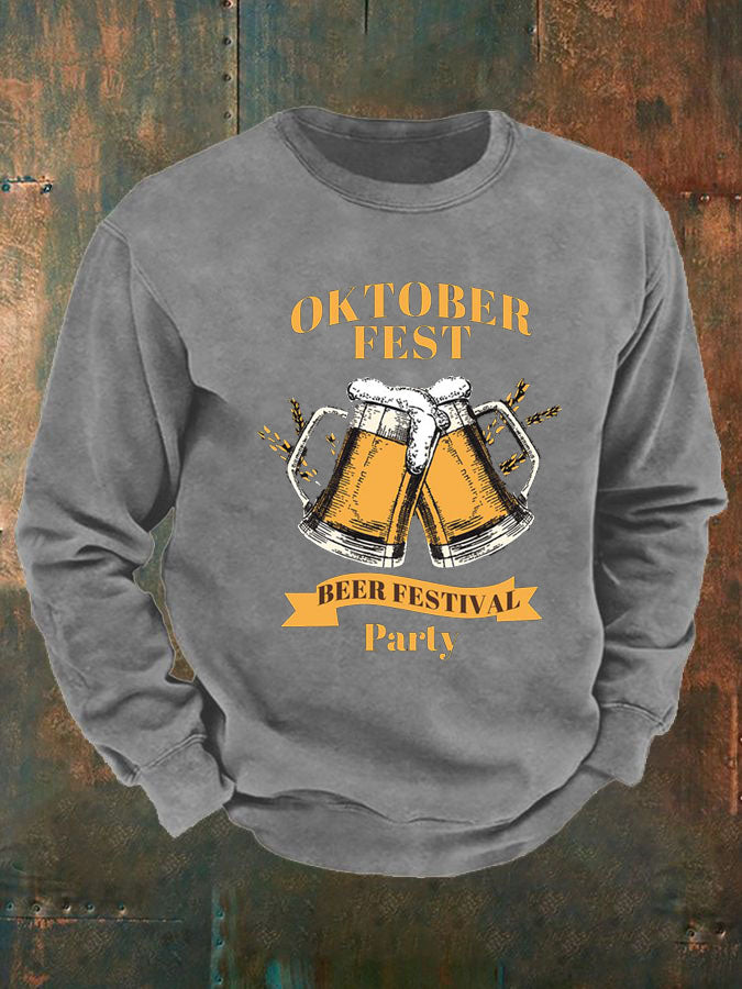Men's CrewGerman Oktoberfest In Munich Print  Sweatshirt