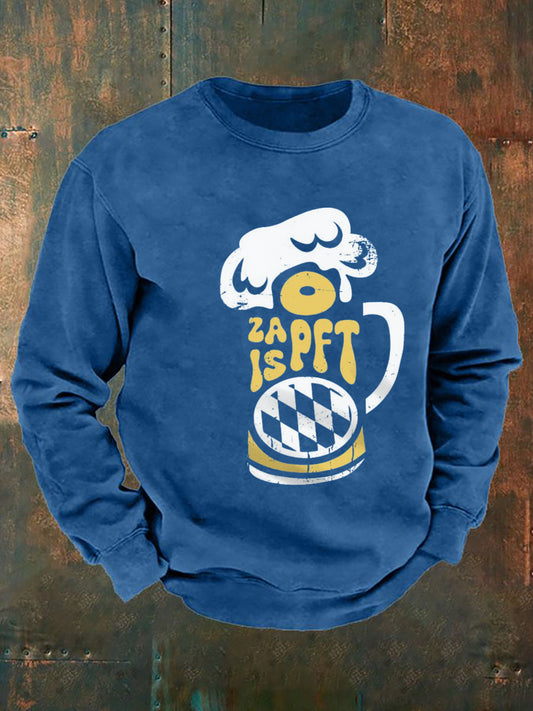 Men's Oktoberfest O'zapft Is Printed Long Sleeve Sweatshirt
