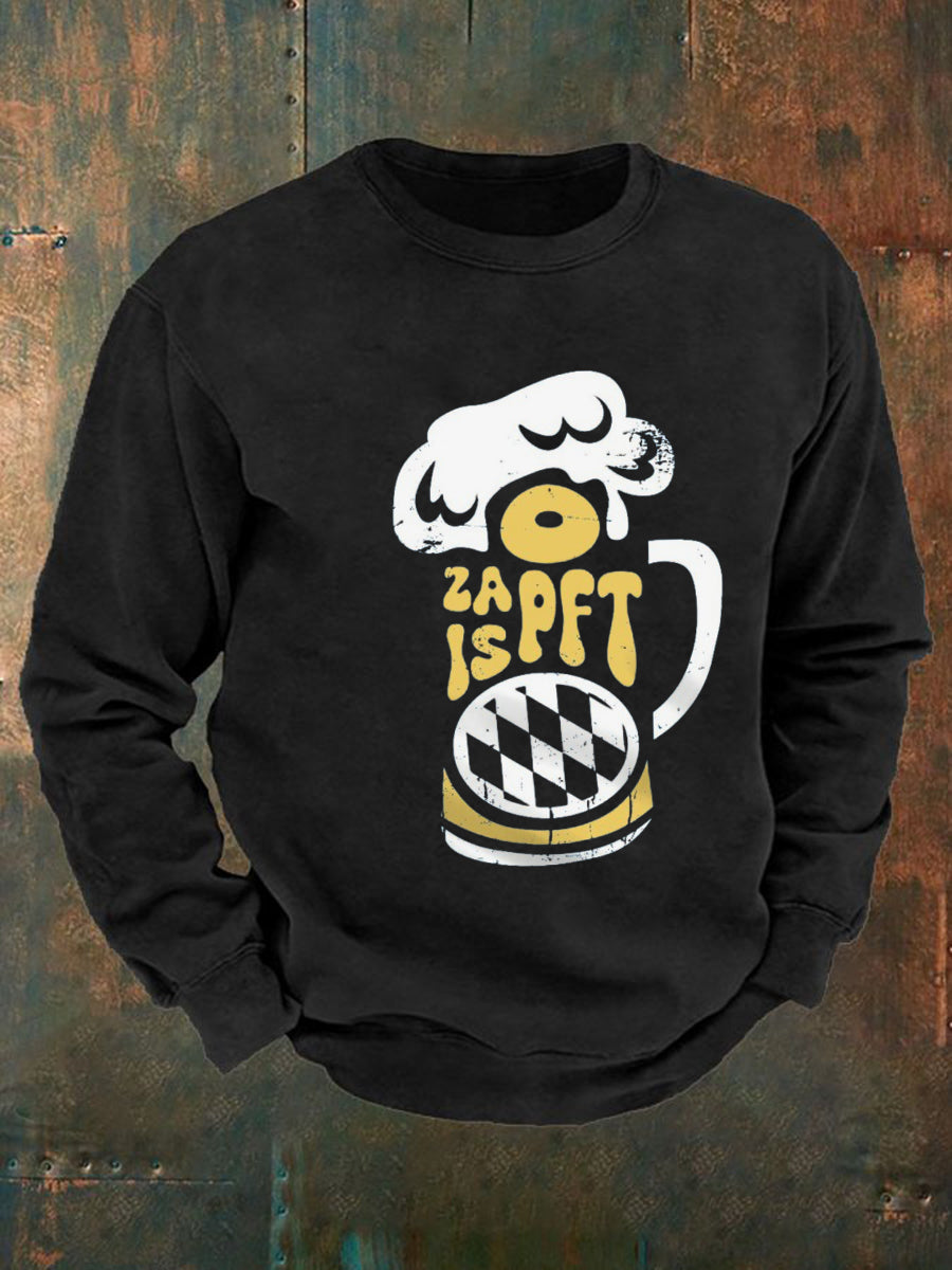 Men's Oktoberfest O'zapft Is Printed Long Sleeve Sweatshirt