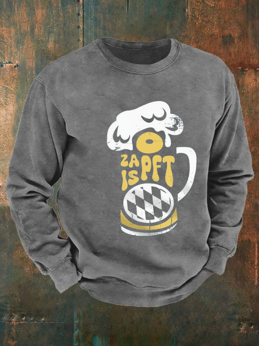 Men's Oktoberfest O'zapft Is Printed Long Sleeve Sweatshirt