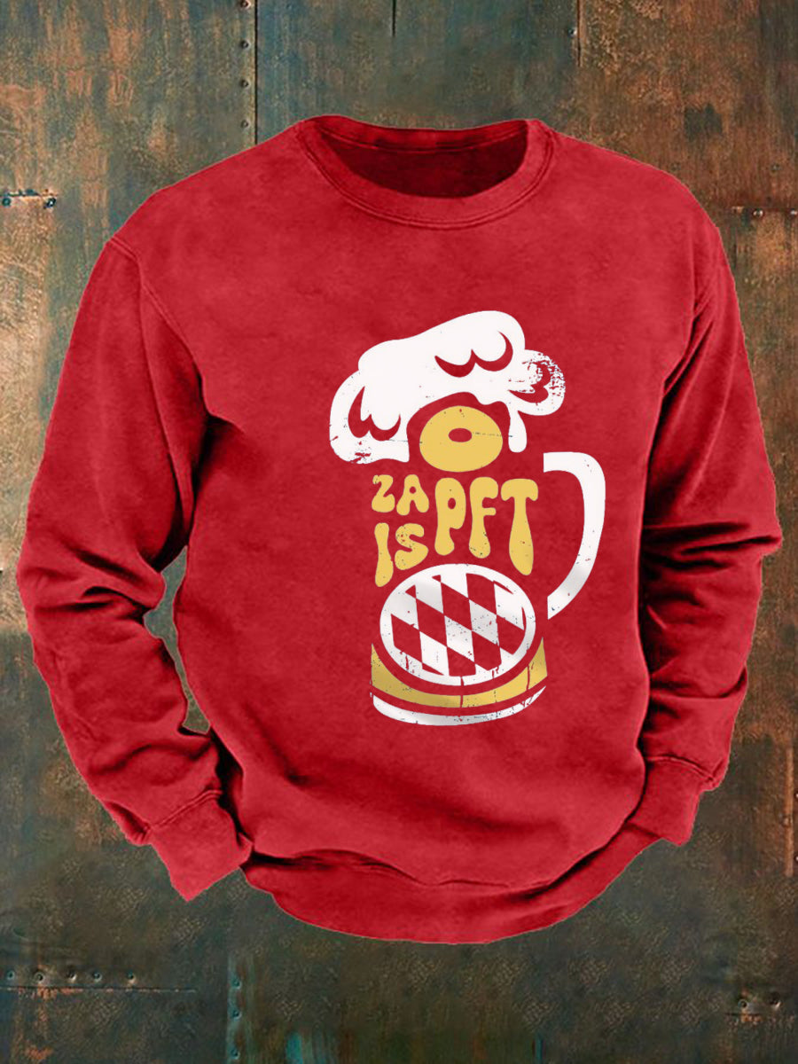 Men's Oktoberfest O'zapft Is Printed Long Sleeve Sweatshirt