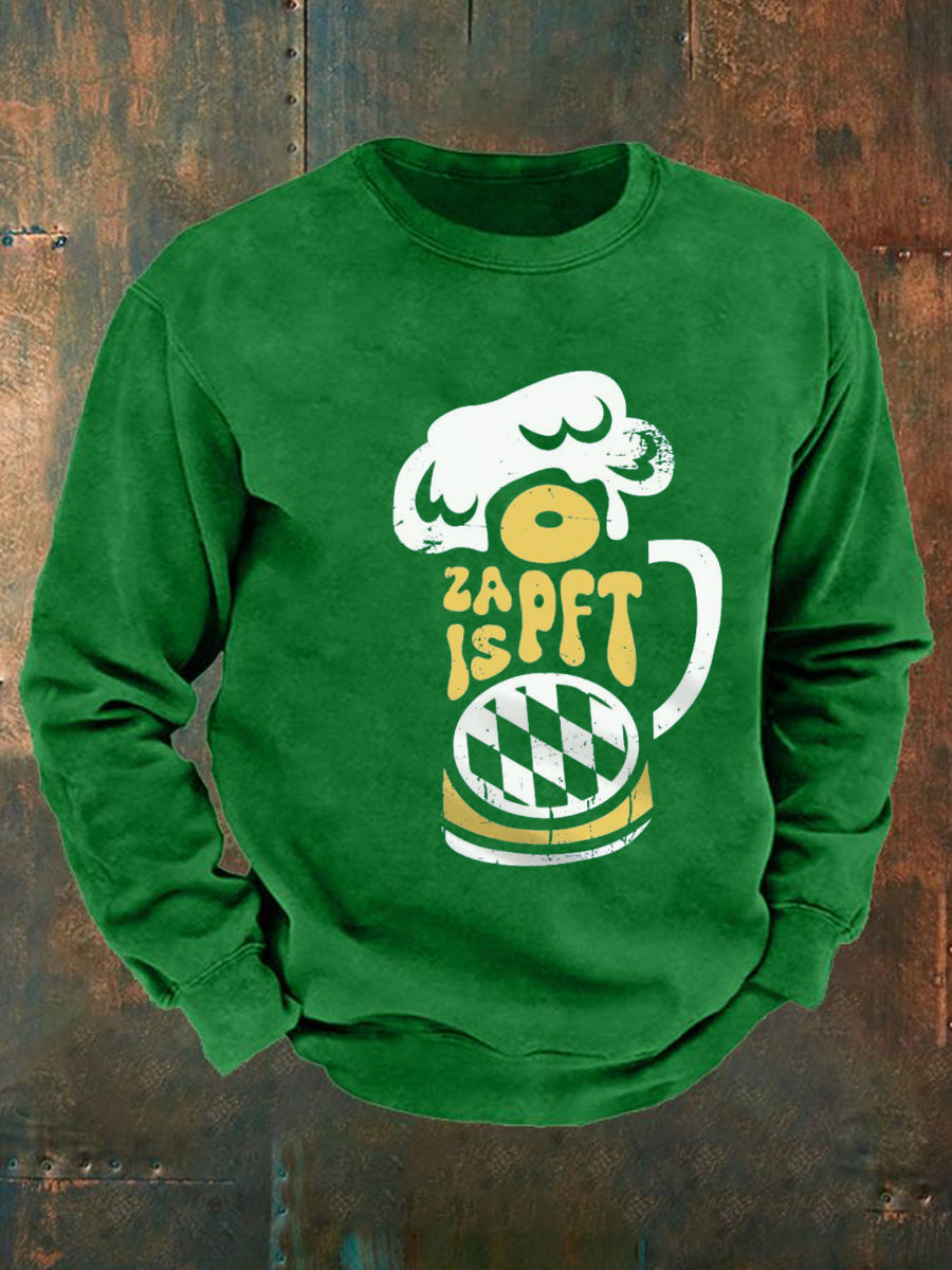 Men's Oktoberfest O'zapft Is Printed Long Sleeve Sweatshirt