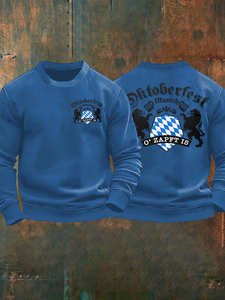 Men's Oktoberfest O'zapft Is Printed Long Sleeve Sweatshirt