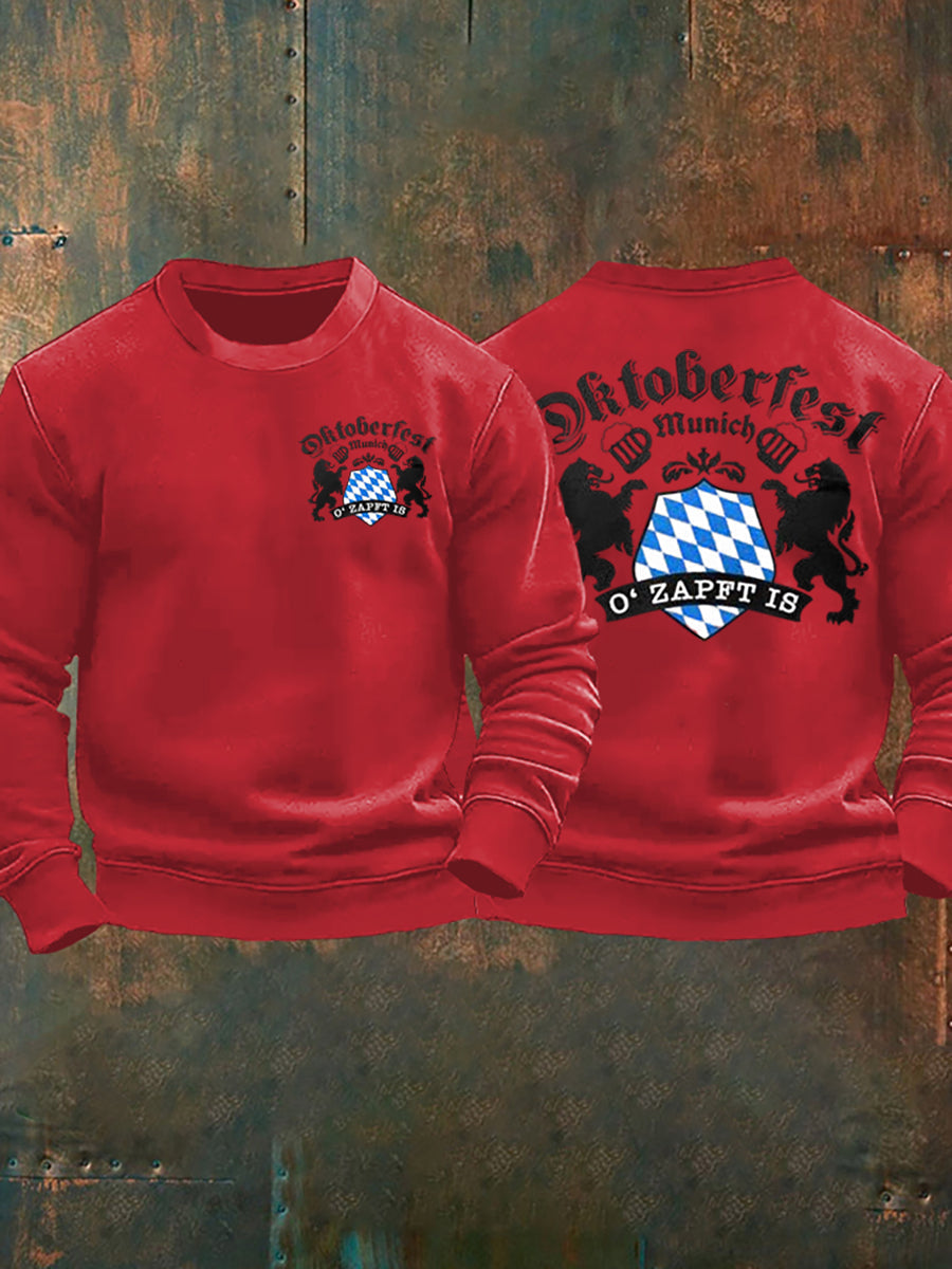 Men's Oktoberfest O'zapft Is Printed Long Sleeve Sweatshirt