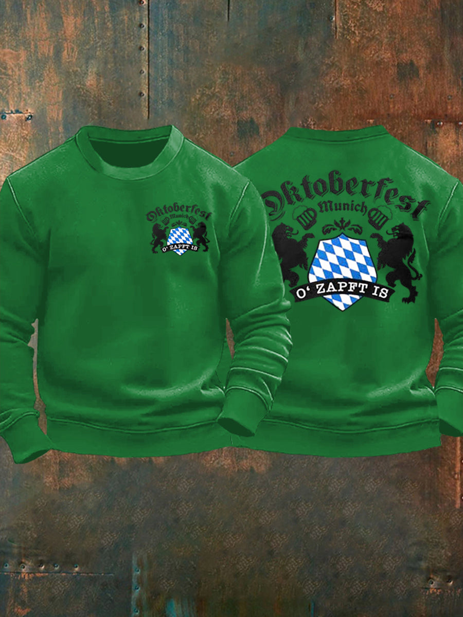 Men's Oktoberfest O'zapft Is Printed Long Sleeve Sweatshirt