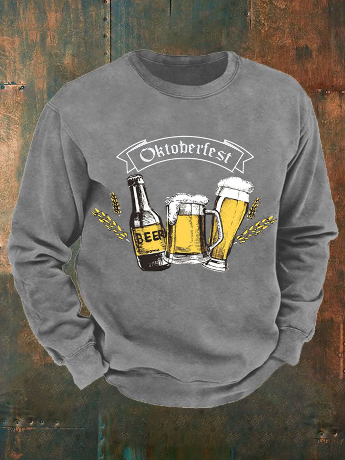 Men's CrewGerman Oktoberfest In Munich Print  Sweatshirt